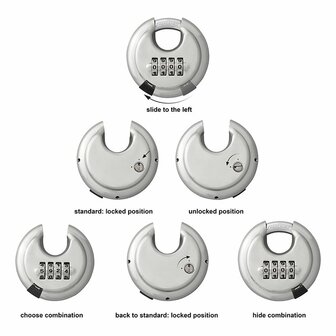 Disc lock 70mm with number combination