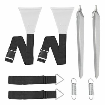 Storm strap set 2x 3.2 m with tendon attachment for awning rail