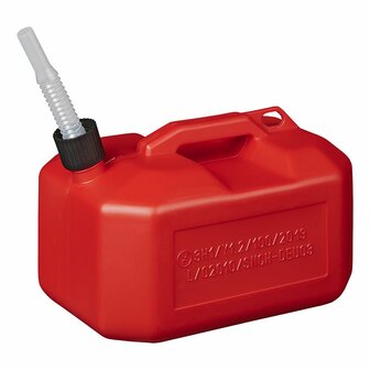 Jerrycan 10L plastic red UN-approved (low model)