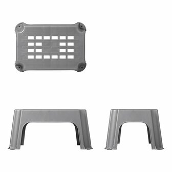 Step grey plastic 42.5 x 27.5 x 23 cm