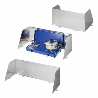 Cooking windshield 3-part steel foldable + extendable 38.5/73 x 27 x 24 cm