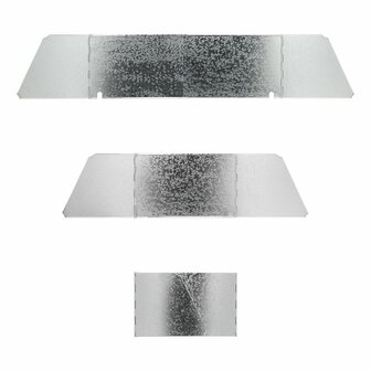 Cooking windshield 3-part steel foldable + extendable 38.5/73 x 27 x 24 cm