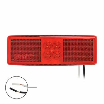 Marker light 12/24V red 110x40mm LED