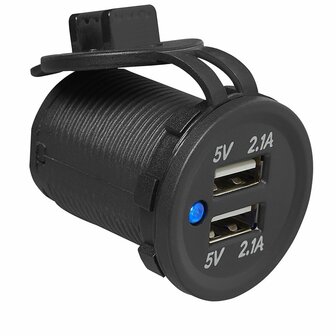 USB flush-mounted box double type A 2x2100mA 12V/24V