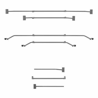Tarpaulin bracket metal extendable 100-155cm for trailer tarpaulin