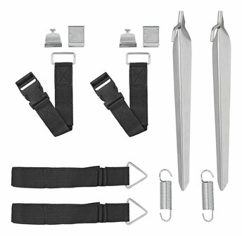 Storm strap set 2x 3 m with quick release 2x 50 cm