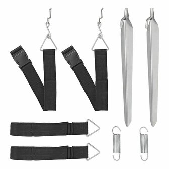 Storm strap set 2x 3 m with quick release 2x 70 cm