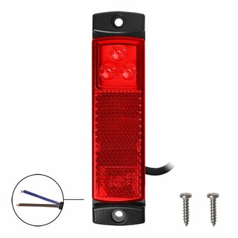 Marker light 12/24V red 126x30mm LED