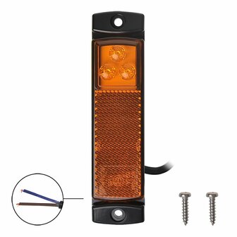 Luce di posizione laterale 12 24V arancione 126x30mm LED