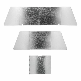 Cooking windshield 3-piece steel foldable + extendable 37/70 x 32 x 28 cm