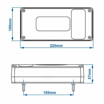 Rear light 6 functions 215x100mm left