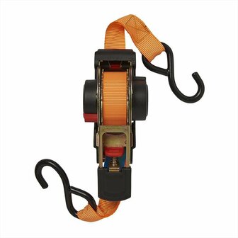 Tension strap with ratchet + 2 hooks 350cm 320kg automatic roll-up