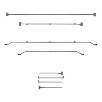 Tarpaulin bracket metal extendable 140.5-208cm for trailer tarpaulin
