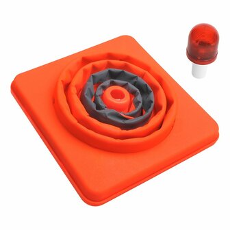 Foldable safety cone with LED lighting