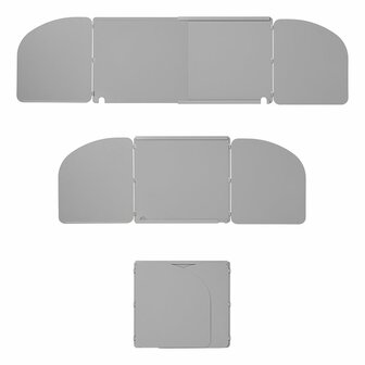 Cooking windshield 3-piece steel foldable + extendable 32/62 x 28.5 x 25 cm