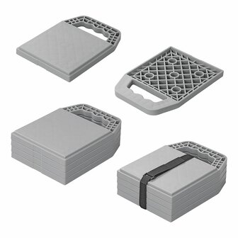 Stackable base plates with handle - set of 4