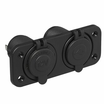 Flush-mounting kit: socket DIN + USB port double type A 2x2100mA