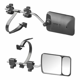 Caravan mirror flat glass 440 x 110 x 160 mm with blind spot mirror