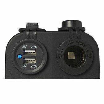 Construction kit: socket DIN + USB port double type A 2x2100mA