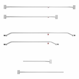 Tarpaulin bracket aluminum extendable 108-146cm for trailer tarpaulin