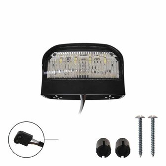 License plate light 12/24V 70x42mm LED 2P. for 343871/72