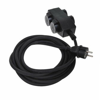 Schuko socket 4-way 5M 3x 1.5 mm&sup2;