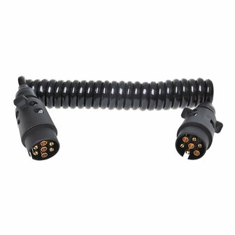 Spiral cable 3M with 2x plug 7-pin PVC