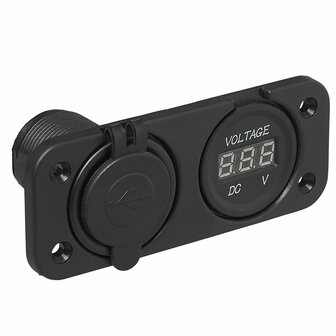 Installation kit: voltmeter 6-30V + USB port double type A 2x2100mA