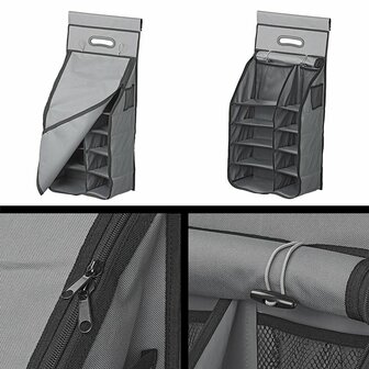 Organizer 14 compartments 40 x 78 x 26 cm with zip pocket + 7 mm keder
