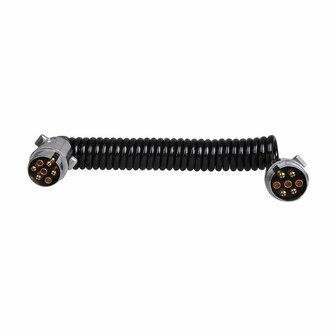 Spiral cable 3.5M with 2x plug 7-pin metal