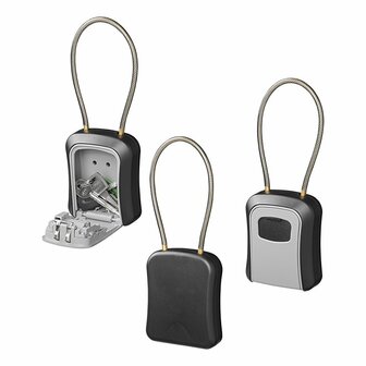 Key safe with combination lock with steel wire