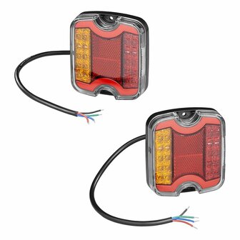 Rear light 4 functions 105 x 95mm LED + GLOW left