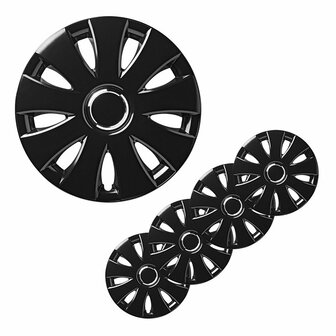 Wheel cap set Aura black 15 inch 4 pieces in display box