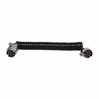 Spiral cable 4.5M with 2x plug 7-pin metal
