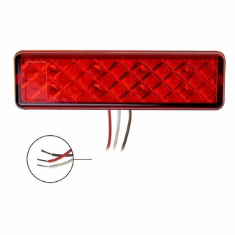 Luz trasera 12 24V 2 funciones 135x38mm LED con soporte negro