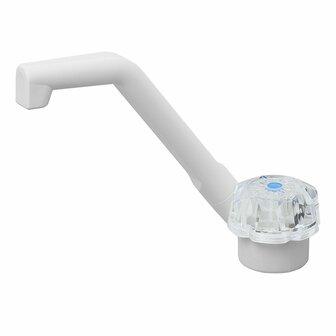 Cold water tap De Luxe 12V dia 20 mm white large button