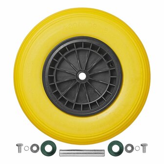 PU tire with plastic rim 164.00-8 incl. axle 20mm