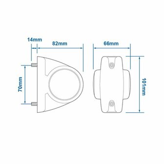 Width light 12/24V red/white 101x82mm LED