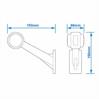 Width light 12/24V red/white 166x193mm LED left