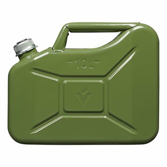 Jerrycan 10L metal green with magnetic screw cap UN- TuV/GS-approved