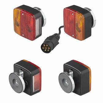 Trailer lighting set with magnets 7.5+2.5M cable