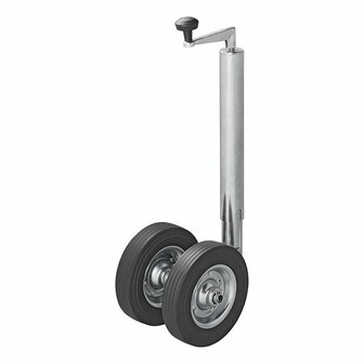 Double nose wheel 48 mm with solid rubber tyres 200 x 50 mm