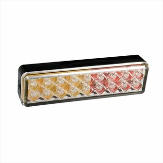 Rear light 12/24V 3 functions 135x38mm LED with holder black