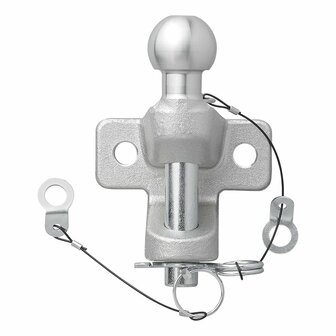 Tow bar ball silver combined double version D20.2/S350 E-type approved