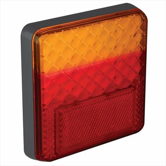 Rear light 12/24V 4 functions 100x100mm LED