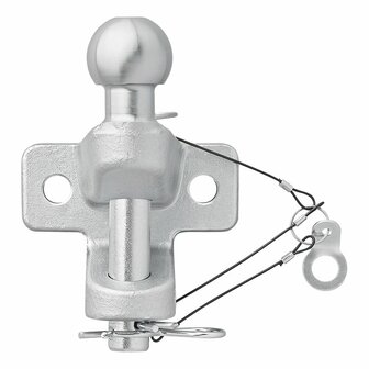 Tow ball silver combined double version D21/S350 E-type approved