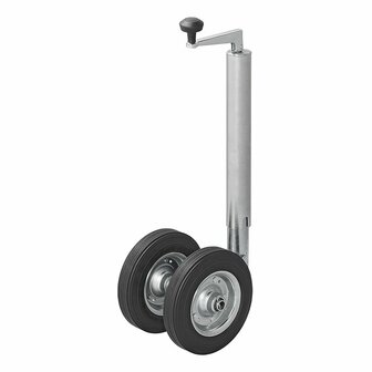 Double nose wheel 48 mm with solid natural rubber tyres 200 x 50 mm