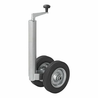 Double nose wheel 48 mm with solid natural rubber tyres 200 x 50 mm