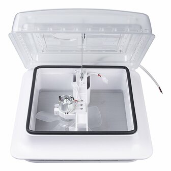 Roof hatch 280 x 280 mm without permanent ventilation, transparent with fan