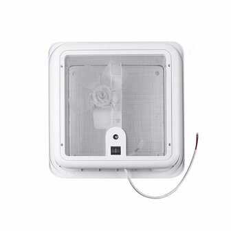 Roof hatch 280 x 280 mm without permanent ventilation, transparent with fan